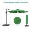 Sonkuki 11FT Round Offset Outdoor Patio Solar LED Cantilever Umbrella Aluminium Pole with Base - 3 of 4