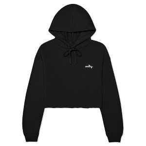 Dalix Salty Embroidery Fleece Hoodie Cropped Long Sleeve Drawstring Fall Spring Womens - 1 of 4