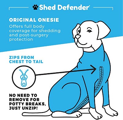Shed Defender Original Dog Onesie Contains Shedding, Reduces Anxiety