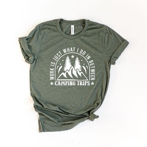Simply Sage Market Women's Work Between Camping Trips Short Sleeve Graphic Tee - 1 of 4