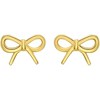 14k Yellow Gold 7mm Bow Earrings - 3 of 4