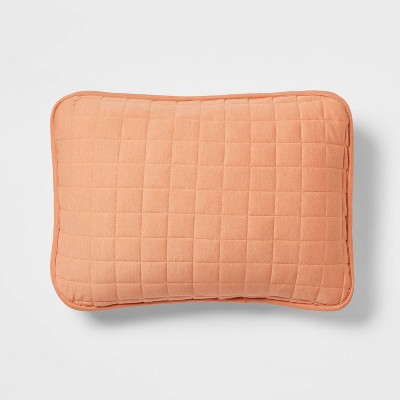 Standard Jersey Quilt Sham Light Orange - Room Essentials™