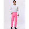Lars Amadeus Men's Flat Front Straight Fit Solid Color Wedding Prom Dress Pants - 3 of 4