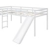 L-Shaped Twin Size Loft Bed with Ladder and Slide, White - 2 of 3