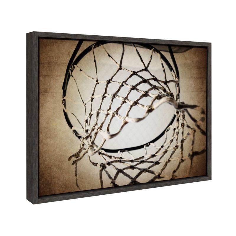 18&#34; x 24&#34; Sylvie Basketball Net Framed Canvas Wall Art by Shawn St. Peter Gray - DesignOvation, 3 of 10