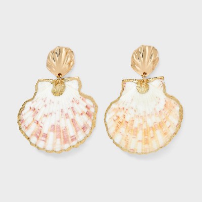Seashell Double Drop Earrings - A New Day™ Gold