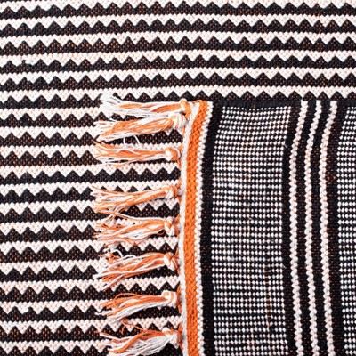 Montauk 5' x 8' Orange Multi Stripe Handwoven Wool Cotton Rug