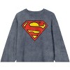 Superman Logo Adult Mineral Wash Dark Slate Crew Neck Long Sleeve Sweatshirt - 2 of 2