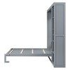 TIRAMISUBEST Full/Queen Size Murphy Bed Wall Bed with Open Storage Shelves, Solid Wood Foldable Murphy Cabinet Bed, Space Saving Design - 4 of 4