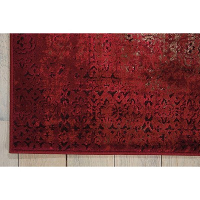 Radiant Tribal Red Abstract 4' x 6' Silky Area Rug