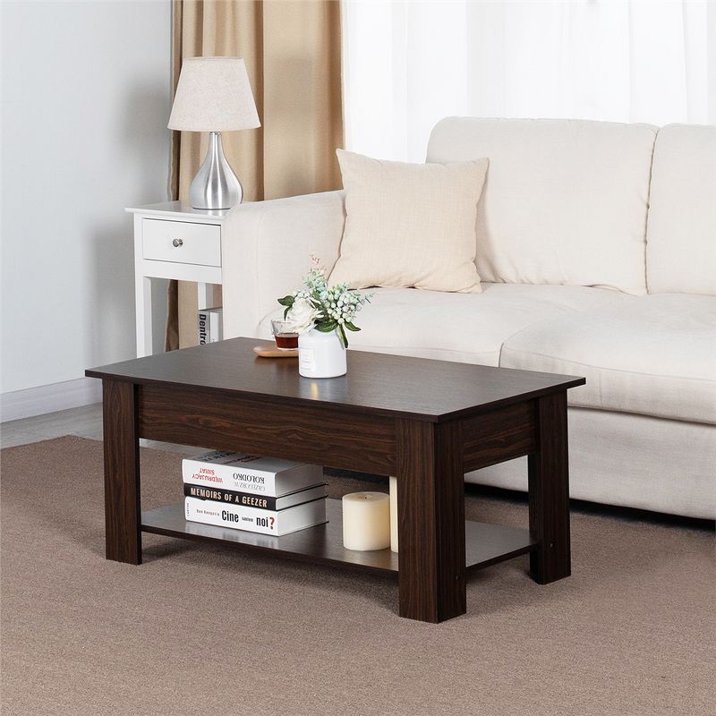 Yaheetech Modern Lift Top Vintage Coffee Table Accent Table w/Hidden Compartment & Storage For Home, Living Room, Reception Room, Office, 5 of 13