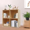 YIYIBYUS 4 Cube Solid Wood Shelves, Wooden Bookcase, 3 Tiers Freestanding Bookshelf - 3 of 4