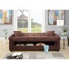 VYNXARIA Contemporary Living Room Adjustable Sofa Chocolate Color Microfiber Plush Storage Couch 1pc Futon Sofa w Pillows,Chocolate - 3 of 4