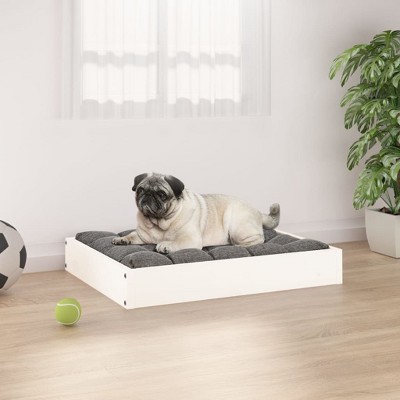 VidaXL Dog Bed White 24.2 in.x19.3 in.x3.5 in. Solid Wood Pine