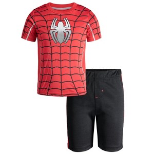 Marvel Avengers Captain America Iron Man Venom Hulk Cosplay Athletic T-Shirt and Shorts Outfit Set Toddler to Little Kid - 1 of 4