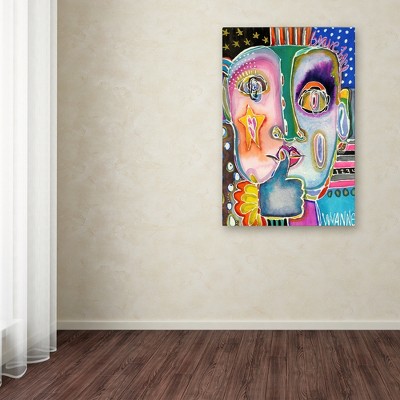 Colorful Abstract Canvas Art with Two Characters