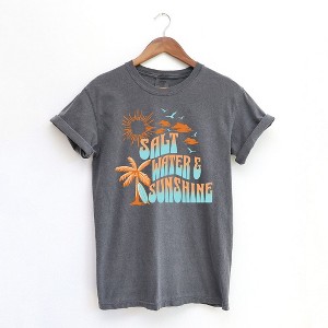 Simply Sage Market Women's Salt Water and Sunshine Short Sleeve Garment Dyed Tee - 1 of 3