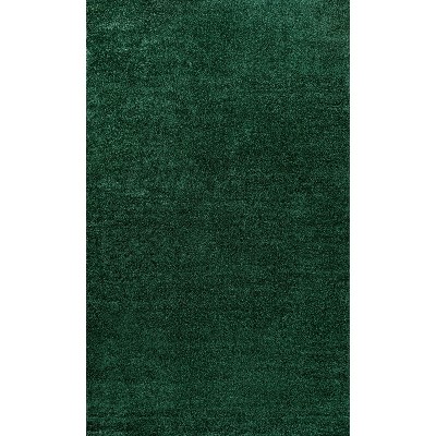 Reversible Emerald Solid Synthetic 4' x 6' Easy-Care Area Rug