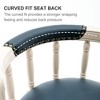 Lyngins Counter Height Bar Stool (29.5" Seat Height), 360° Swivel Bar Stool, Cow Top Leather Upholstery, Wooden Counter Stools with Curved Backrest - 4 of 4