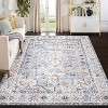 Washable Area Rug for Bedroom Vintage Low Pile Carpet Non-Slip Stain-Resistant No-Shedding Distressed Orange Dining Rugs - 2 of 4