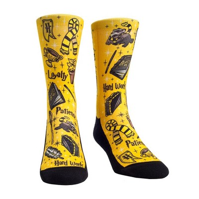 Wizard House Yellow Hufflepuff Crew Socks (S-M)