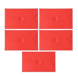 Unique Bargains Heart-shaped Invitation Envelopes for Greeting Cards Wedding Birthday Christmas 5 Pcs - 1 of 4