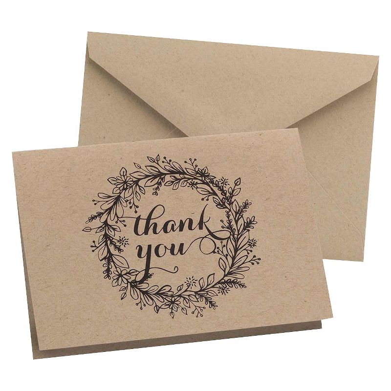 50ct Krafty Thank You Cards, 1 of 2