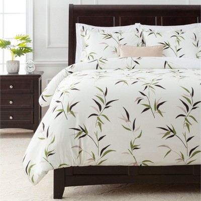 Chanasya Botanical Bamboo Microfiber Duvet Cover Set