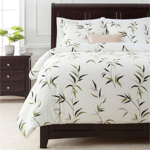 Chanasya Botanical Bamboo Microfiber Duvet Cover Set - 1 of 4