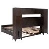 NicBex Full Size Wooden Storage Bed, Modern Platform Bed Frame with Twin Size Trundle, Shelves, Sockets and Cabinets for Bedroom - 3 of 4