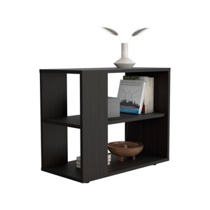 Syemin End Tables 3-Tier End Table, Side Table, Night Stand, Bedside Table with Open Storage, Coffee Tables for Living Room, Black, 11.8"*23.6"*19.7" - 1 of 4