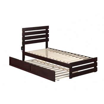Twin XL Oxford Bed with Footboard and Twin XL Trundle Espresso - AFI