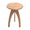 Jofran,Aero Curved Space Age Round Mid-Century Modern Solid Wood Accent End Table - 2 of 4