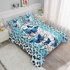 Blue Butterfly Comforter Set Queen Size – 3Pcs Leopard Print & Polka Dot Boho Bedding with 1 Comforter & 2 Pillowcases, All Season Quilt Set for Women - 2 of 4