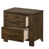 Gulches Dark Oak Color Nightstand 25 Inches High 2 Drawers Leg Design - 4 of 4