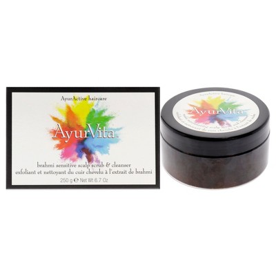 Brahmi Sensitive Scalp Scrub and Cleanser by AyurVita for Unisex - 6.7 oz Cleanser
