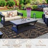 Outdoor Modern Stripe Picnic Mat Reversible Lightweight Portable Woven Plastic Straw Rug Area Rugs for Camping Garden Backyard - 4 of 4