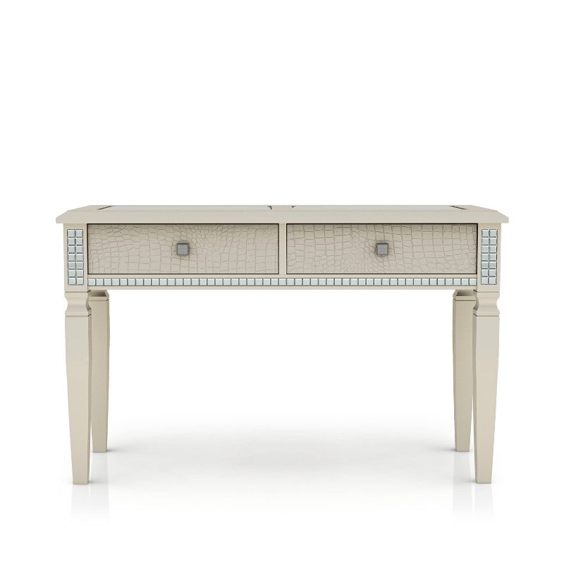 Riverbank Sofa Table with Tempered Glass Silver - HOMES: Inside + Out, 5 of 7