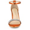 Allegra K Women's Rhinestone Ankle Strap Chunky Sandals - 2 of 4