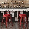 Flash Furniture Kai Commercial Grade 24" High Backless Metal Indoor-Outdoor Counter Height Stool with Poly Resin Wood Seat - 4 of 4