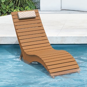 Arceso Pool Lounge Chairs - Anti-Floating HDPS Design for Pools & Backyard Sun Decks, Weighted Pool Chairs and Lounges , Includes Headrest - 1 of 4