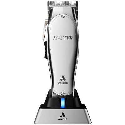 Andis 12660 Professional Master Corded/Cordless Hair Trimmer, Adjustable Carbon Steel Blade Hair Clipper for Close Cutting, Silver