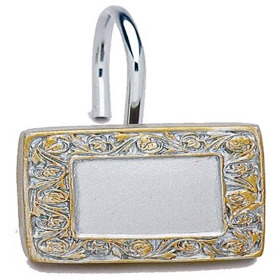 Carnation Home Fashions "Lakewood" Resin Shower Curtain Hooks Set of 12 - Silver