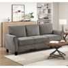 Okak Classic Chenille Sofa Set 2pc with Durable Upholstery Rolled Arms, Solid Wood Legs Loveseat Couch 5 Seat for Apartments, living Room, Brown - 2 of 4