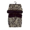 Women's Leopard 3-Piece gloves scarf Hat Fur Trim Winter Set - 2 of 3