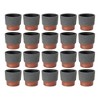 The HC Companies 3 Inch Round Plastic Sprite Decorative Indoor Flower Succulent Planter Pot with Drain Plug Hole, Faux Concrete Copper (20 Pack) - 2 of 4