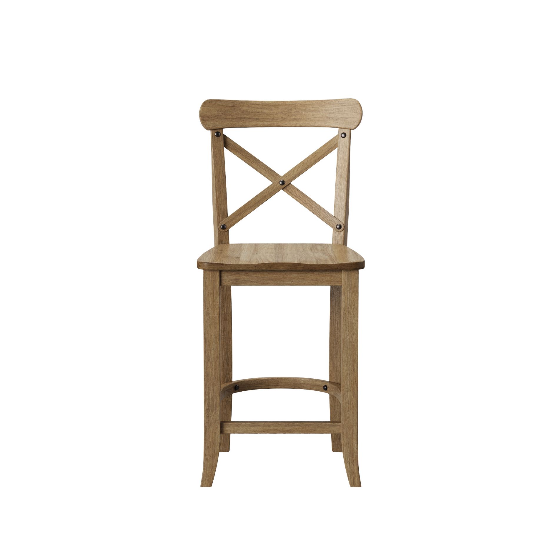 24" Litchfield X-Back Counter Height Barstool Beige - Threshold™: Hardwood Frame, Non-Upholstered