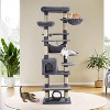 Cat Tree for Large Cats, Features Scratching Post, Cat Condo, Platforms, Tunnel, Hammock, Food Station & Bowls - 3 of 4