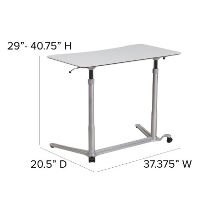 ErgoFlex Light Gray Adjustable Standing Desk with Drawer
