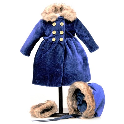 The Queen's Treasures 18 Inch Doll Clothes Velvet Winter Fur Trimmed Coat